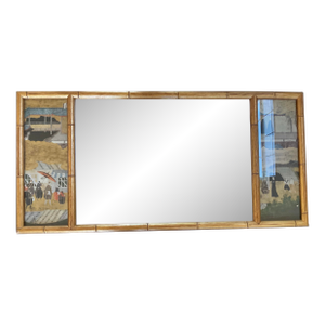 Vintage Asian Faux Bamboo Mirror