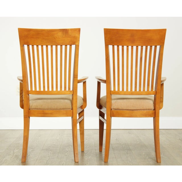 Ethan Allen "New Impressions" Maple Slat Back Armchairs a Pair Chairish