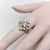 14k White Gold Old European Cut and Old Mine Cut Diamond Flower Ring For Sale - Image 10 of 11