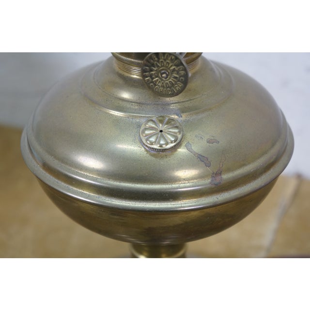 Early 20th Century Antique Aladdin Mantle Lamp Co Brass Converted Hurricane Oil Lantern Lamp 20" For Sale - Image 5 of 18