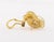 Metal Infinity Knot Carved Glass and 18k Yellow Gold Earrings For Sale - Image 7 of 8