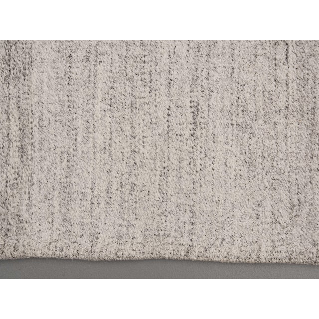 Textile 1970s Vintage Handmade Wool Cotton White Runner Rug For Sale - Image 7 of 11