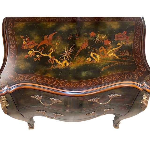 Late 20th Century Pair of English Chinoiserie Two-Drawer Nightstands. 20th Century. For Sale - Image 5 of 9