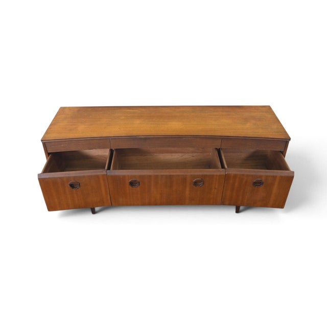 Mid 20th Century Bow Front Mahogany + Rosewood Dresser by Elliotts of Newbury, Attributed For Sale - Image 4 of 10