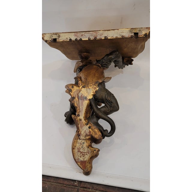 Baroque Carved Wood Pair Maitland Smith Monkey Shelfs With a Banana For Sale In San Diego - Image 6 of 9