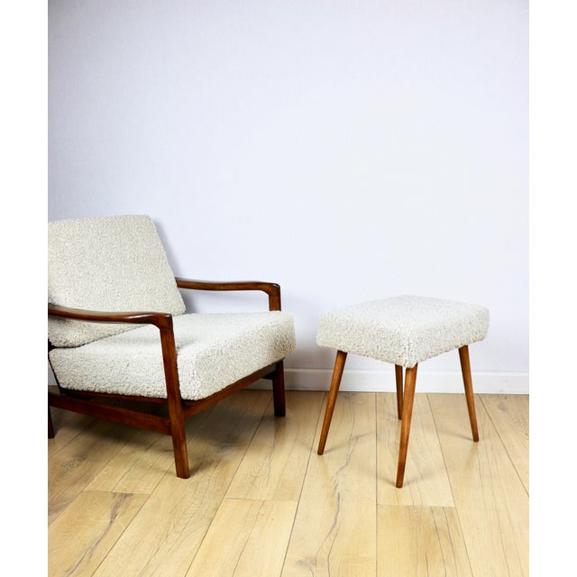 1970s Vintage Lounge Chair in Boucle by Z. Bączyk For Sale - Image 5 of 10