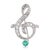 Contemporary Vintage Emerald Diamond 18k White Gold Treble Clef Ring, Size 4.75 For Sale - Image 3 of 6