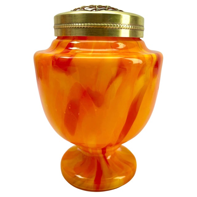Pique Fleurs Vase in Multi Color Orange Decor with Grille, 1930s For Sale - Image 16 of 16