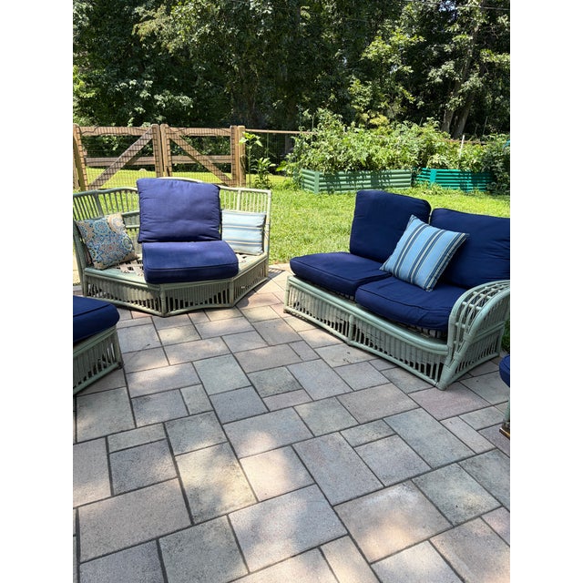 1940s Vintage Rattan Ficks Reed 6 Piece Outdoor Set For Sale - Image 5 of 6