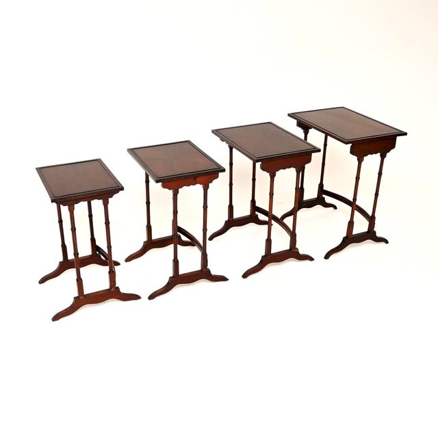 1900 - 1909 Antique Edwardian Nesting Tables, 1900, Set of 4 For Sale - Image 5 of 11