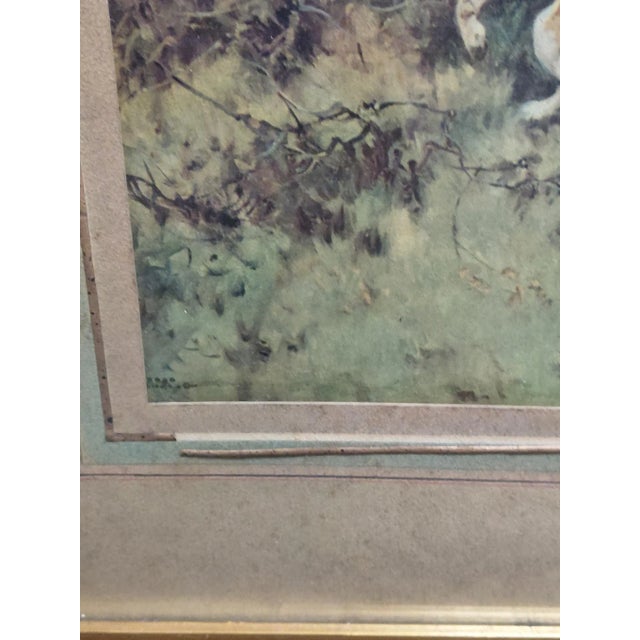 Red Framed Gilbert S. Wright Fox Hunting Print For Sale - Image 8 of 14