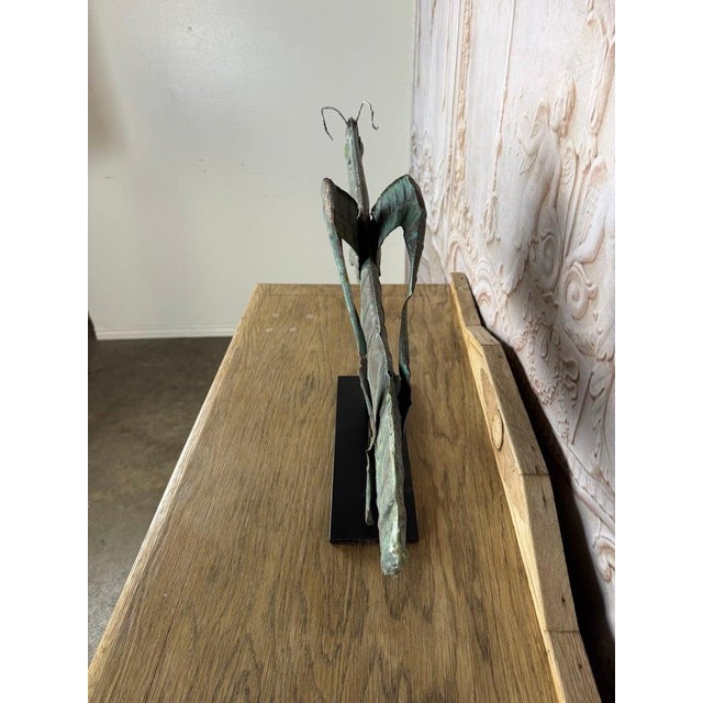 Vintage Verdigris Copper Grasshopper Sculpture For Sale - Image 13 of 14