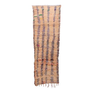 Abstract Moroccan Wool Runner Rug - 2'11" X 8'7" Ft For Sale