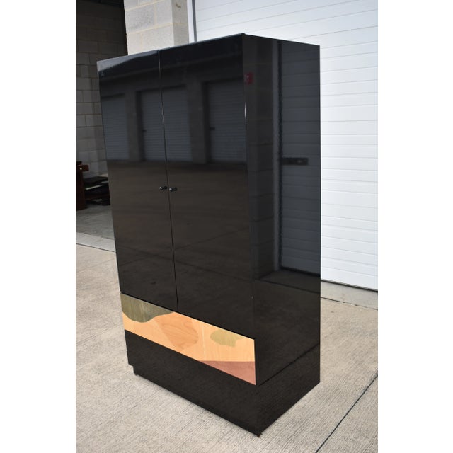 Art Deco 1980s Vintage Carlo Malnati Colorful Italian Made Clothing Armoire For Sale - Image 3 of 10