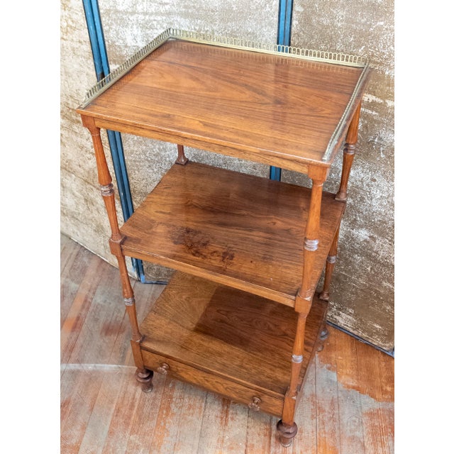 English 19th Century English Regency Rosewood Etagere Shelf With Gallery For Sale - Image 3 of 18