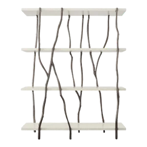 Willow White Lacquered Finish Etagere