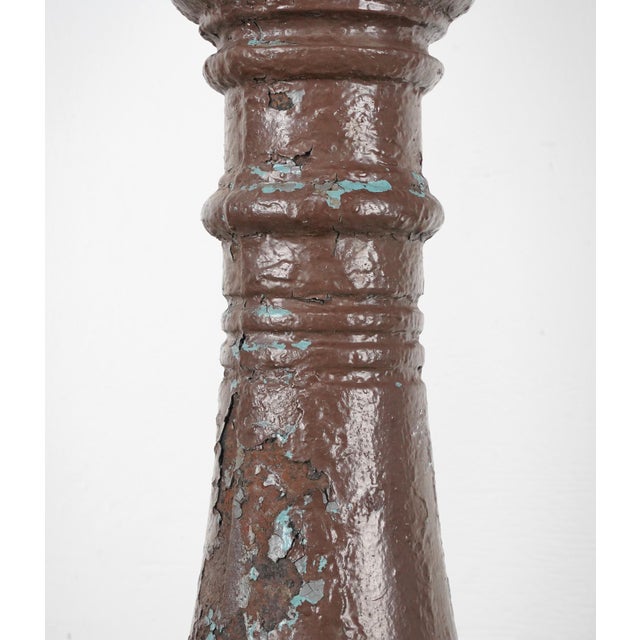 Pair of Antique Victorian 46.5 In. Cast Iron Newel Posts For Sale - Image 9 of 15