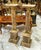 Rococo Style Pedestal Column Set – Marble Top Gold Leaf Pedestals For Sale - Image 4 of 4