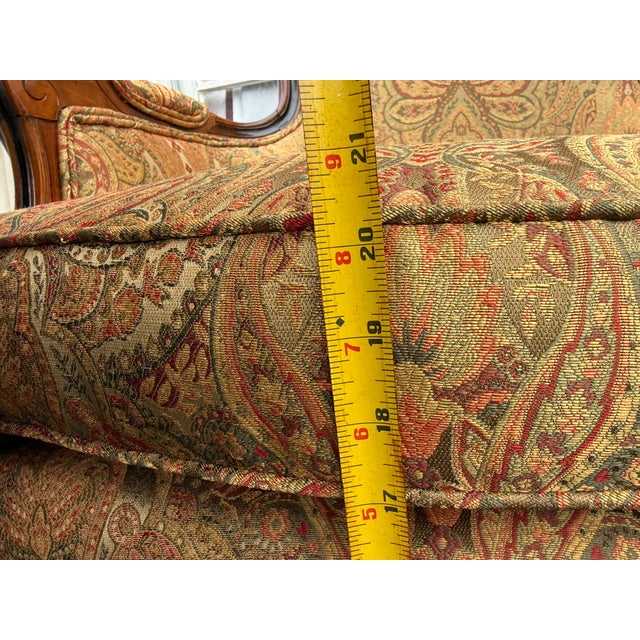 Pair of Vintage Ethan Allen French Louis XVI Style Bergères Armchairs.. Made in Italy For Sale - Image 9 of 17