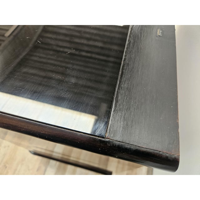Black Art Deco Sideboard in Briar Root and Lacquered Wood with Glass Top, 1950s For Sale - Image 8 of 18