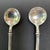 Pair of Antique Ball End Silver Salt Spoons hand crafted by celebrated 19th century Philadelphia silversmith, George...