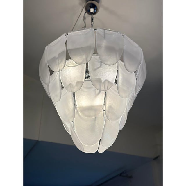 Modern Sanded Petals Murano Style Glass Chandelier by Simoeng For Sale - Image 6 of 9