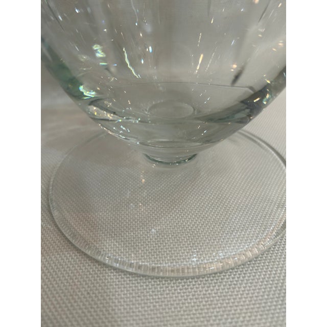 1970s 1970’s Block Crystal Hand Blown Footed Pitcher For Sale - Image 5 of 8