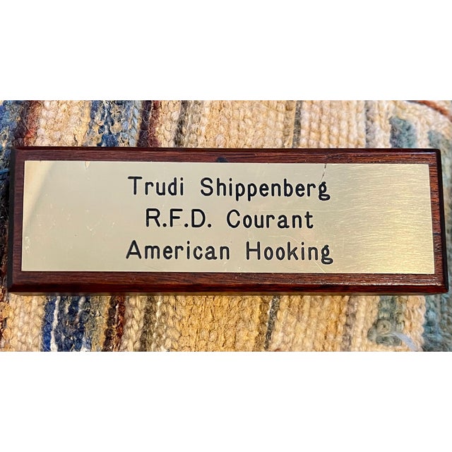 Trudi Shippenberg, Large Americana Folk Art Pictorial Hooked Rug Wool Wall Hanging Tapestry For Sale - Image 9 of 9