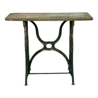 Husqvarna Attributed Cast Iron Sewing Machine Table, Garden / Primitive Patina, Early 20th Century For Sale