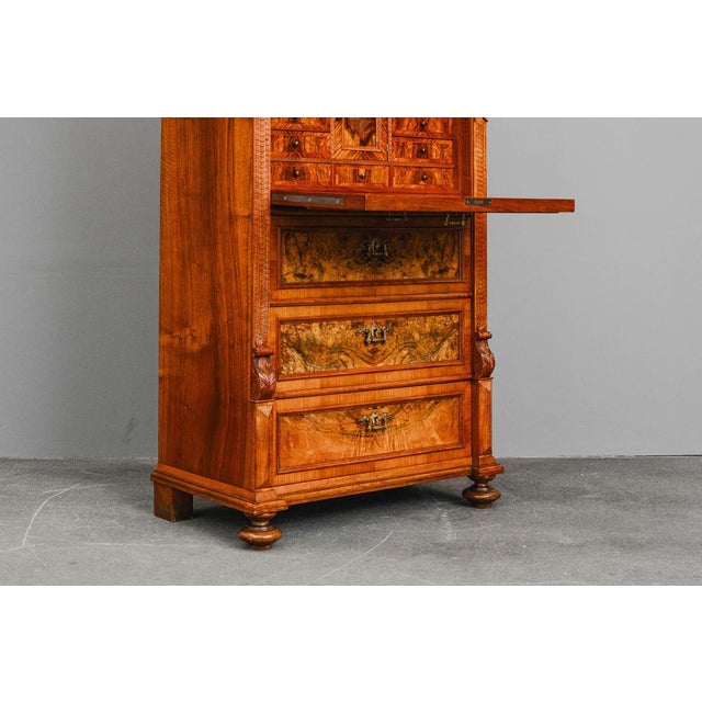 Gründerzeit Office Desk in Walnut, 19th Century For Sale - Image 9 of 18