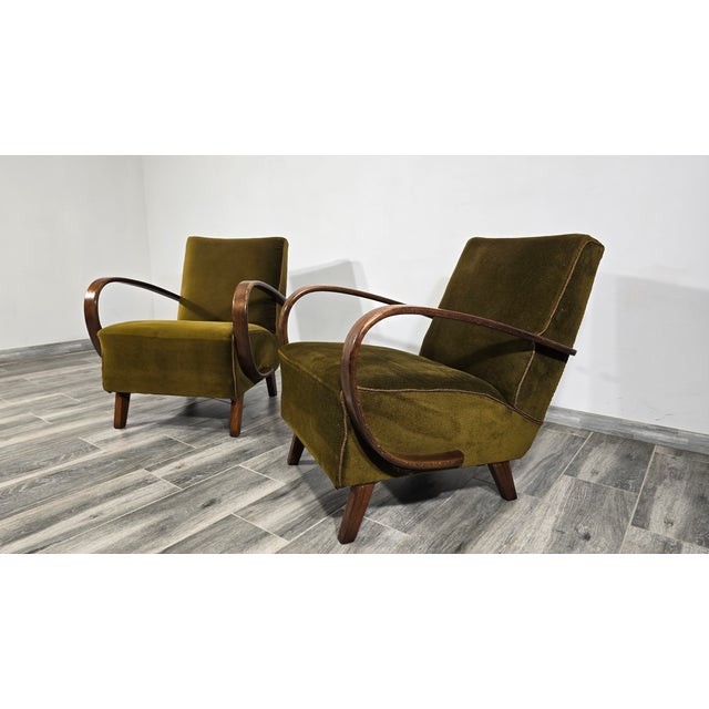 Vintage Armchairs from Jindrich Halabala, 1940s, Set of 2 For Sale - Image 12 of 12