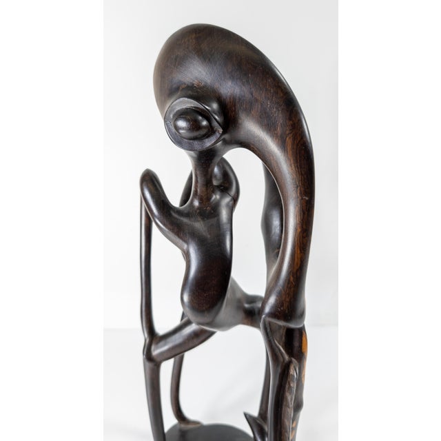 Wood Mid-Century Modern African Carved Abstract Ebony Sculpture For Sale - Image 7 of 12
