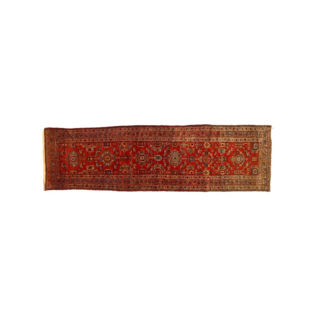 Textile Antique Persian Bakhshaish Runner, 3' X 10' For Sale - Image 7 of 7