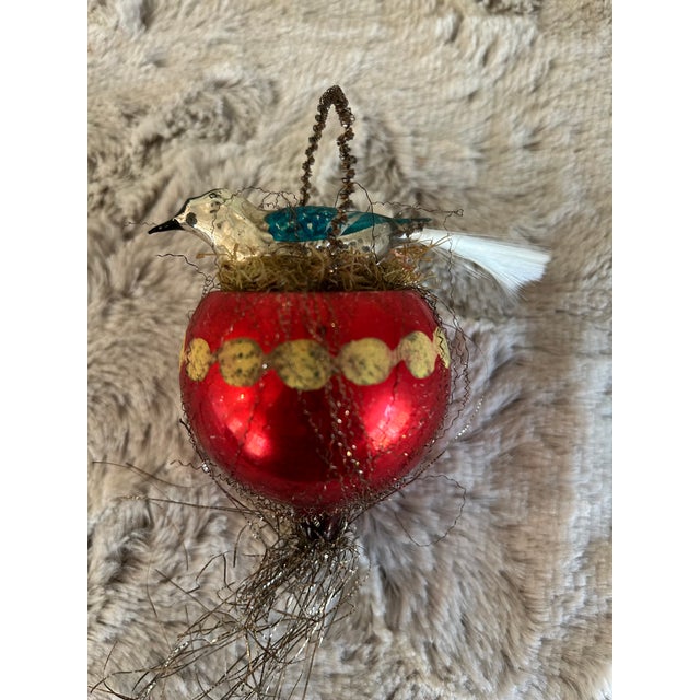 Traditional Antique Bird’s Nest Christmas Ornament For Sale - Image 3 of 5