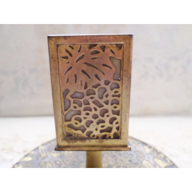 Louis Comfort Tiffany Tiffany Gold Gilt Favrile Art Glass Cigarette Ashtray Match Holder For Sale - Image 4 of 14