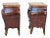 Early 20th Century Pair Antique 1900s Italian Bombe Nightstands Marble Tops Burl Walnut With Gilt Wood Accent For Sale - Image 5 of 12