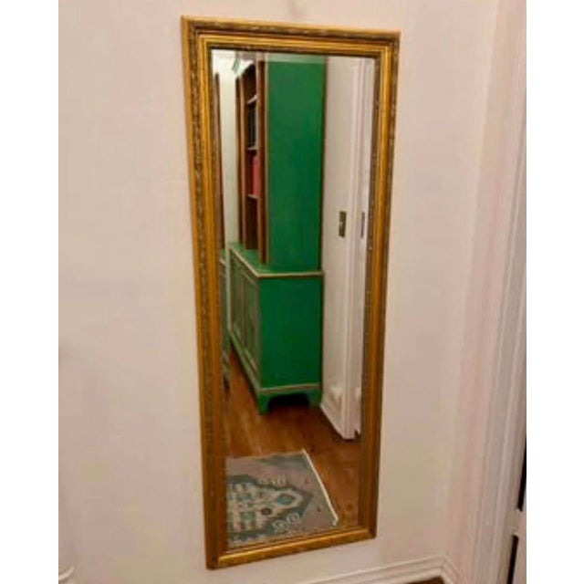 Wood Vintage Baroque Gilt Carved Wood Full Length Mirror For Sale - Image 7 of 8