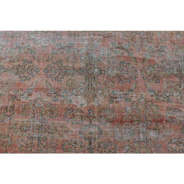 Antique Persian Muted Colored Sultanabad Mahal Rug With All Over Floral Design 9'2 X 11'11 For Sale - Image 11 of 14