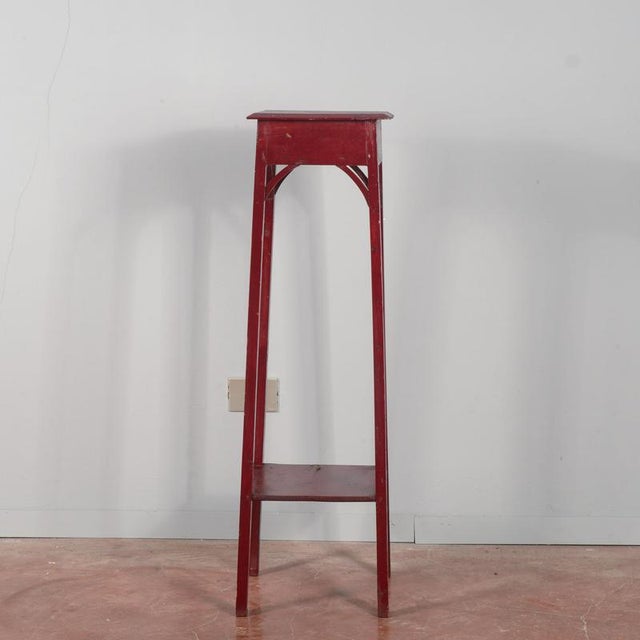 Liberty Trestle in Pompeian Red Painted Wood For Sale - Image 6 of 9