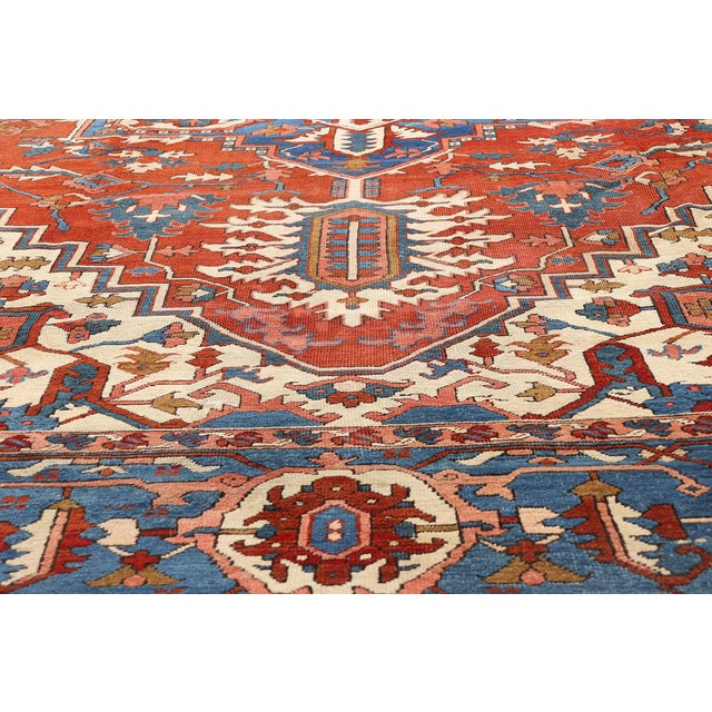 Late 19th Century Late 19th Century Antique Persian Serapi Rug - For Sale - Image 5 of 9