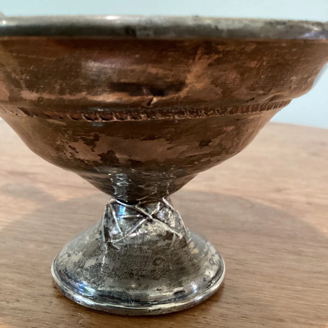 Metal Antiques Sterling Filled Reinforced Pedestal Compote/Bowl & Spoon For Sale - Image 7 of 13