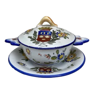 French Faience Tureen Keller & Guerin Saint Clement Circa 1900