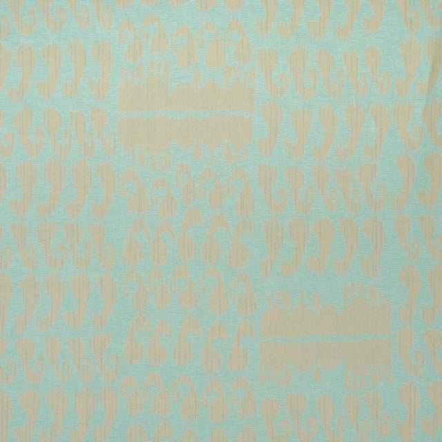 Schumacher Nallamala Fabric in Ocean For Sale