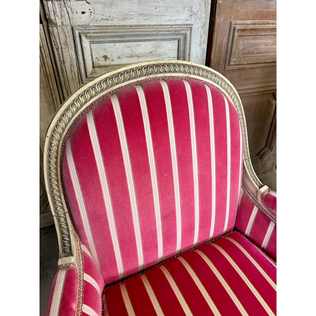 Wood Louis XVI Lacquered Wood Bergère Armchairs, 1920s, Set of 2 For Sale - Image 7 of 14