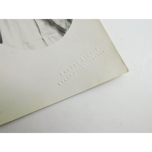 Early 20th century real photo postcard portrait photograph of dapper cowboy. Studio stamp lower right Eklund Studio, Great...