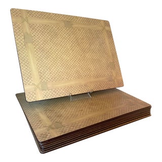 Nina Campbell for Lady Clare Bamboo Tobacco Placemats - Set 8 For Sale