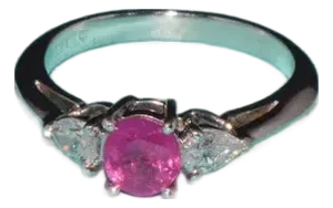 Authentic Tiffany & Co. Natural 1.15Cts VS G Diamond Ruby 950 Platinum Engagement Ring, size 4.75