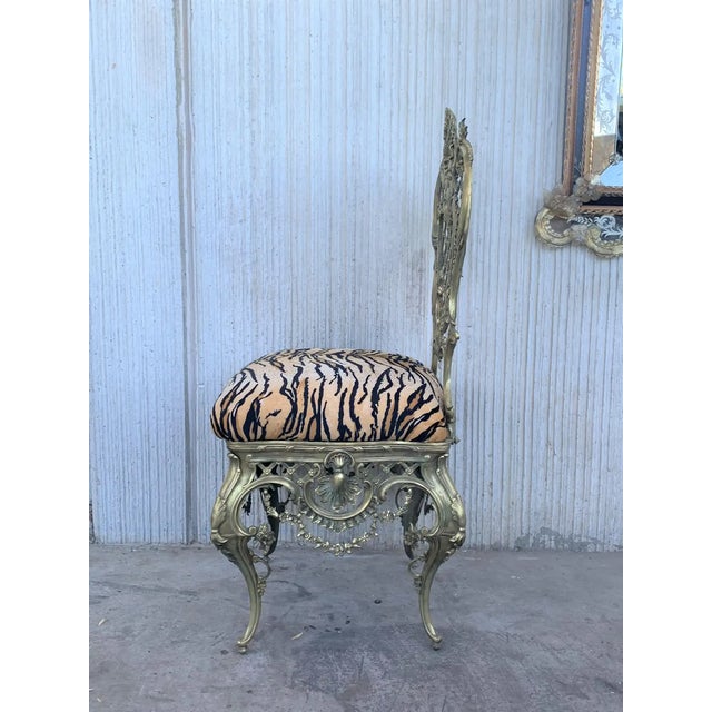 1930s 1930s French Louis XV Style Bronze Side Chairs - a Pair For Sale - Image 5 of 12