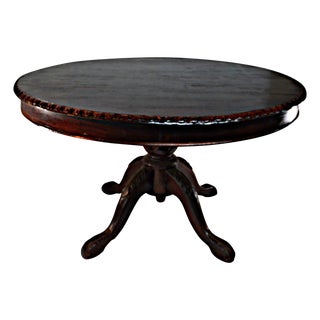 Ornate Mahogany Round Dining Table For Sale