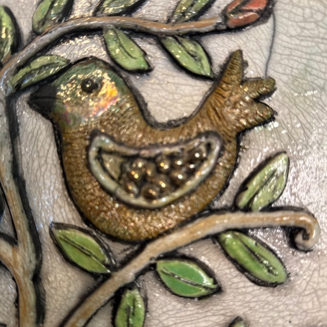 Contemporary Artist Made 3D Ceramic Birds in Tree Panel For Sale - Image 3 of 9